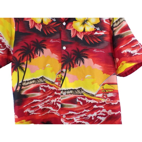 Kalena Fashions of Hawaii Mens Sz Large Hawaiian Aloha Shirt Floral Diamond Head - Picture 6 of 10